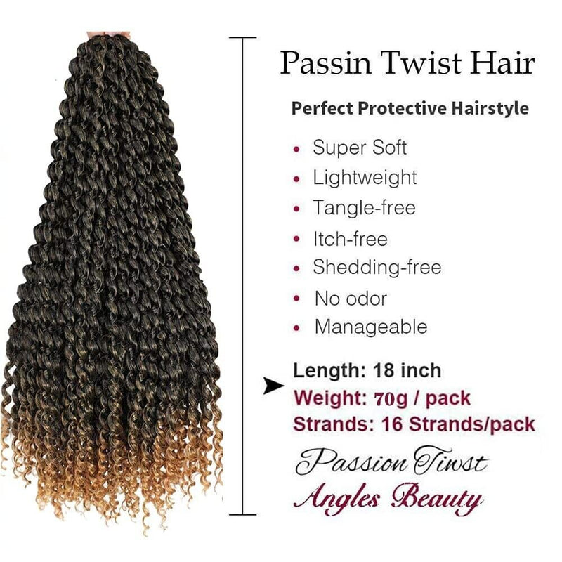 LOT 6 18" Passion Twist Hair Water Wave Crochet Braids 18"  LOT Braids NEW