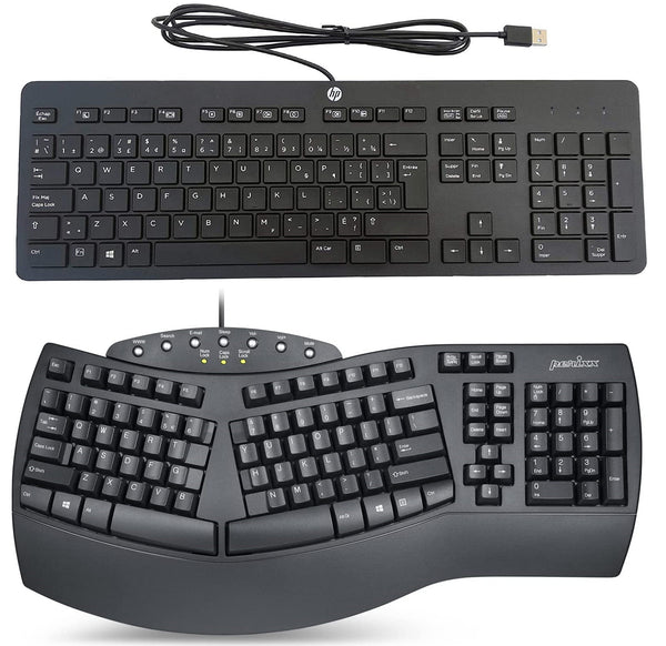 2 Perixx PERIBOARD-512 Wired Split Ergonomic Keyboards Multimedia Keys Palm Res+