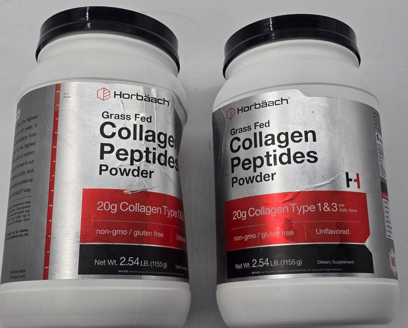 2 Horbaach Grass Fed Collagen Peptides Powder 2 x ( 172 Servings x  2.54 lb )