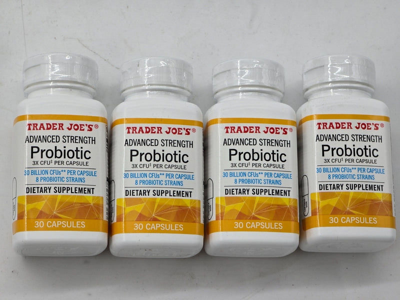 4 bottles Trader Joe's Advanced Strength Probiotic 30 Capsules In Bottle x4