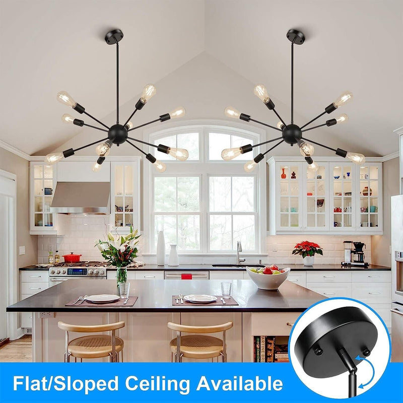 Sputnik Chandeliers 10-Light Modern Pendant Light + Floor Lamp