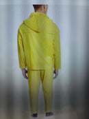 2 Large Onguard Outfits- Jacket Bib Overall Hood Yellow Protective Clothing Rain