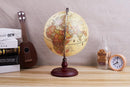 Annova Antique Globe 10" Diameter Metal Arc and Wood Base, Vintage Decorative