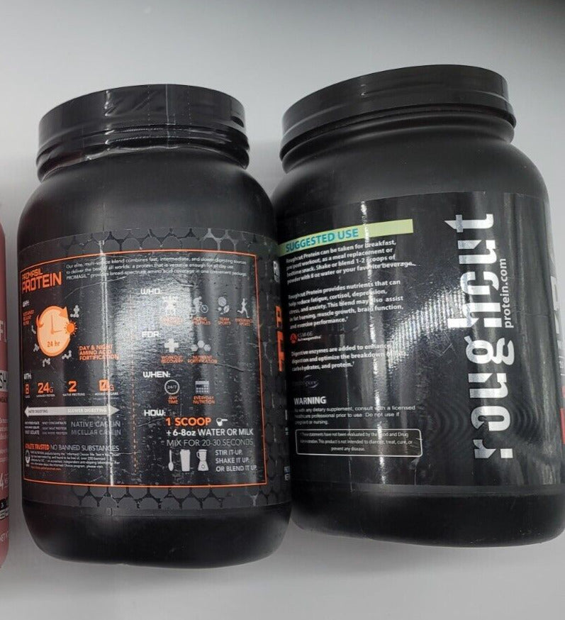 2 Items 1- ROUGHCUT WHEY PROTEIN ISOLATECOLLAGEN25 Grams Protein I 2 Carbs120+++