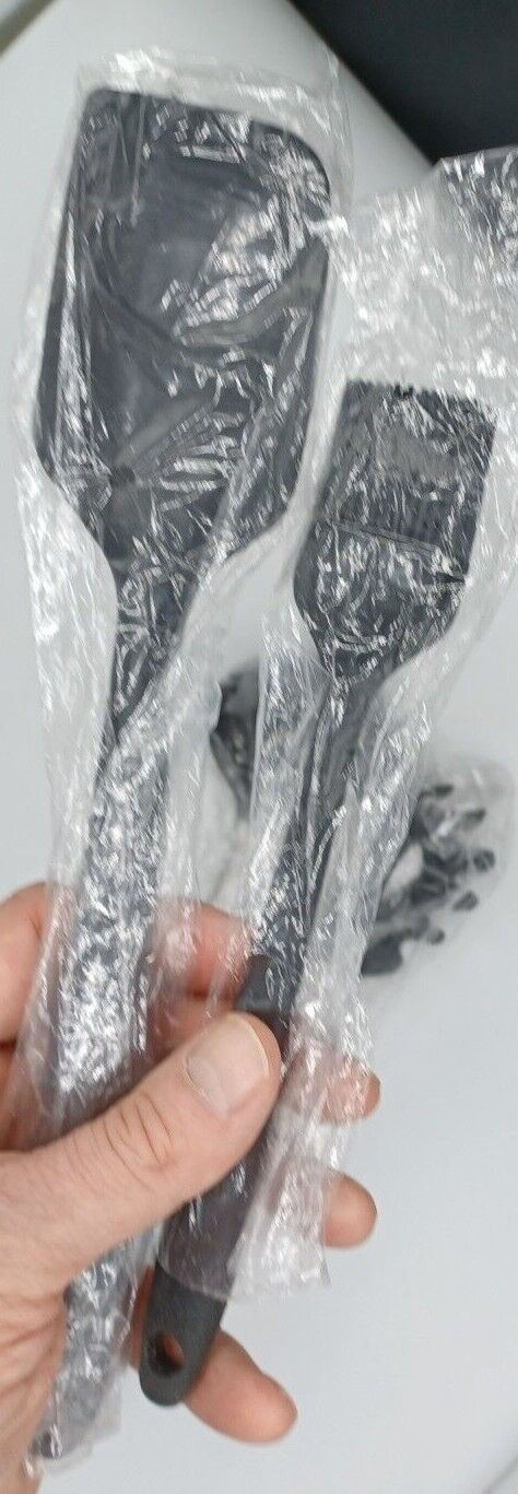 4 Piece Stainless Steel / Rubber Kitchen Utensils (New In Plastic) longest 12.5"