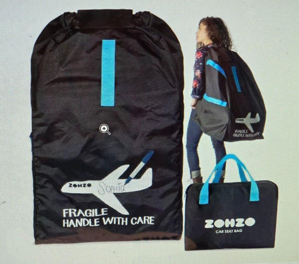 ZOHZO Car Seat Travel Bag - Drawstring Bag for Air Travel (Black)
