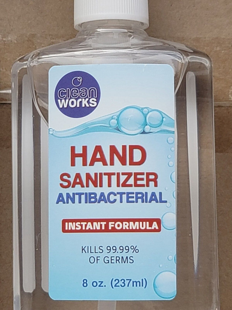 Eight Clean Works Fragrance Gel Hand Sanitizer 8 Oz Bottle