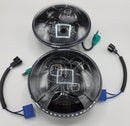 Pair 7" Inch Round LED Headlights Hi/Lo Beam For Hummer LJ  CJ