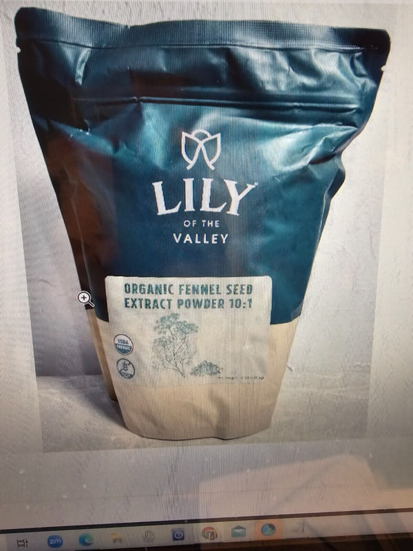 Lily of the Valley Organic Fennel Seed Extract Powder 10:1  16oz Exp 8/25 Kosher