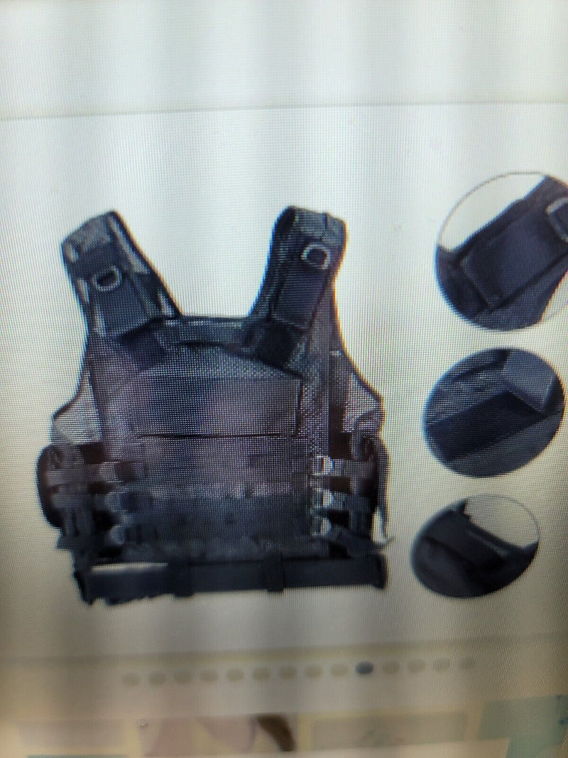 "WOAIKTactical Vest Molle w Gun Holster Black Combat Assault Police Military +