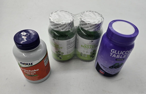 Rite Aid Glucose Tablets, + NOW FOODS Artichoke Extract +Citrus Bergamot Gummies