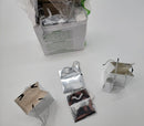 50 Gift Bag 4.5" x 4" x 3” small Glossy Silver Paper Gift Bag- New. Very upscale