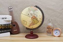 Annova Antique Globe 10" Diameter Metal Arc and Wood Base, Vintage Decorative