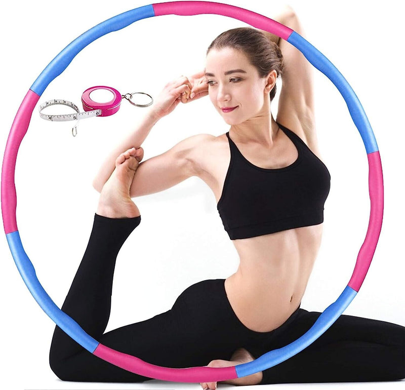 Three Hula Hoop Adults Fitness 8 Section Detachable Weighted Design BLUE Pink