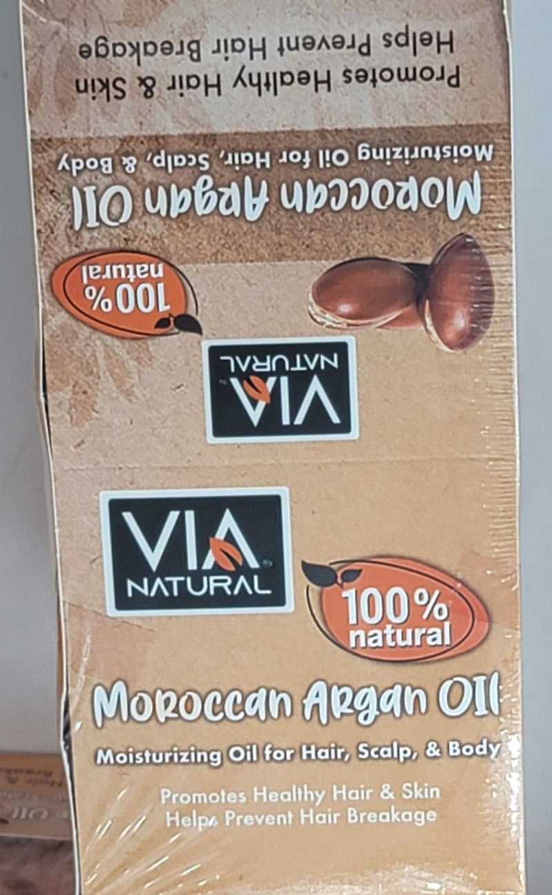 48 VIA NATURAL Moroccan Argan Oil  Moisturizing HAIR, SKIN,  1.5oz  6 displaysx8