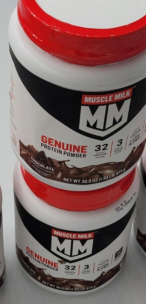 Two Genuine Protein Powder Muscle Milk Chocolate,(1.93 Pound, 12 Servings x 2)