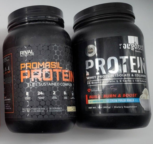 2 Items 1- ROUGHCUT WHEY PROTEIN ISOLATECOLLAGEN25 Grams Protein I 2 Carbs120+++