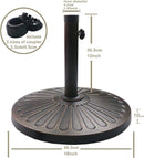 Sunnyglade 18" 30.2-lbs Heavy Duty Round Antiqued Umbrella Base for Patio Out...