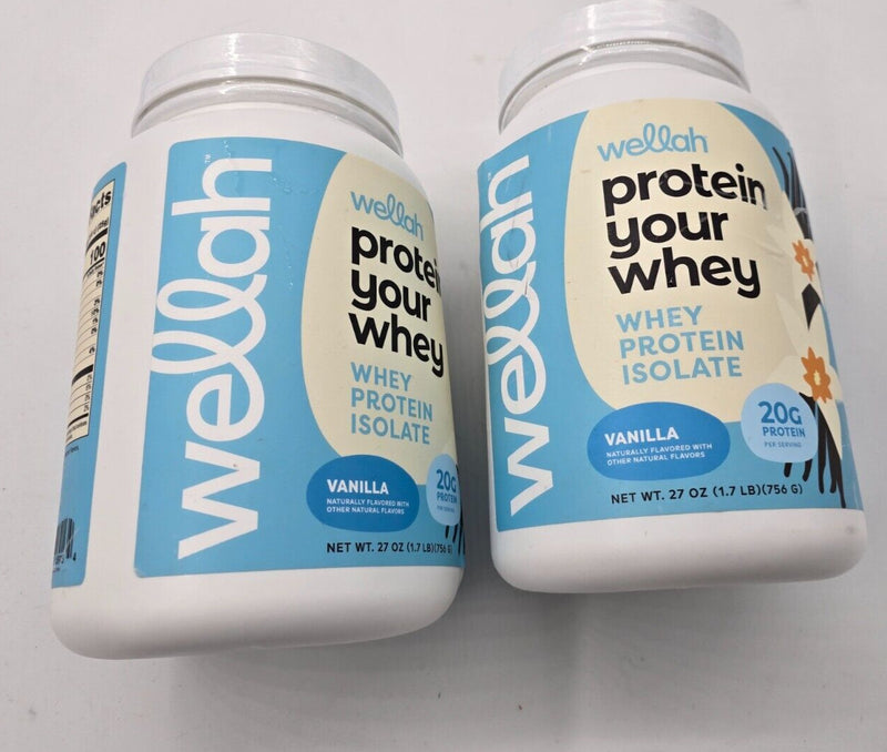 2 (TWO) Wellah Your Whey (30 Servings, Vanilla) - Whey Protein Isolate Protein