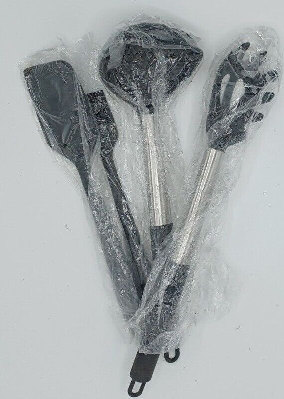 4 Piece Stainless Steel / Rubber Kitchen Utensils (New In Plastic) longest 12.5"