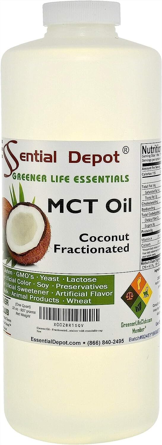 32 OZ PURE PREMIUM MCT OIL 100% COCONUT SOURCED VEGAN NATURAL by Essential Depot