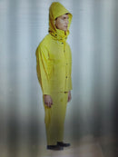 2 Large Onguard Outfits- Jacket Bib Overall Hood Yellow Protective Clothing Rain