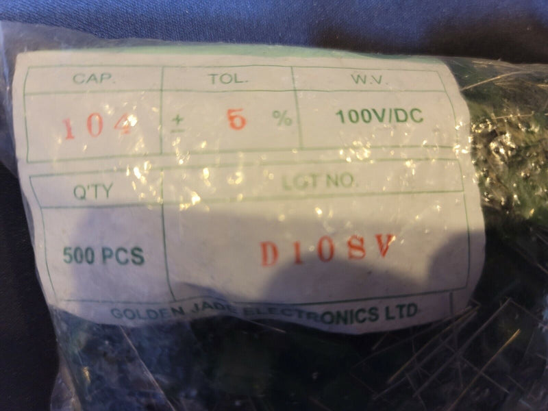 QTY (500)  100VDC  FILM CAPACITORS  ROHS Golden Jade Electronics