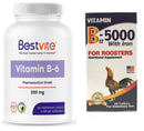 🐓 🔥VITAMIN B12-5000 IRON HIERRO🔥🐓GALLOS VITAMINAS 60 caps Plus B-6 120Caps