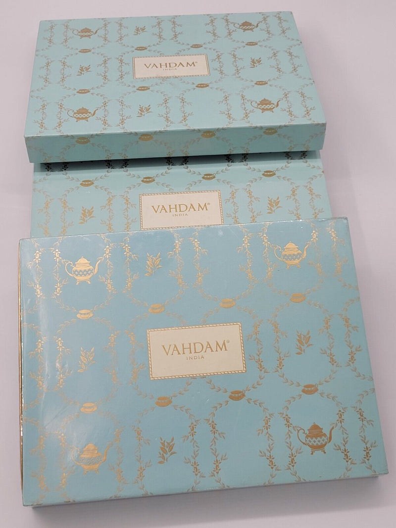 3 (Three)VAHDAM BLOOM Tea Gift Sets - 12 Tin Caddy  Assorted flavors .70oz each