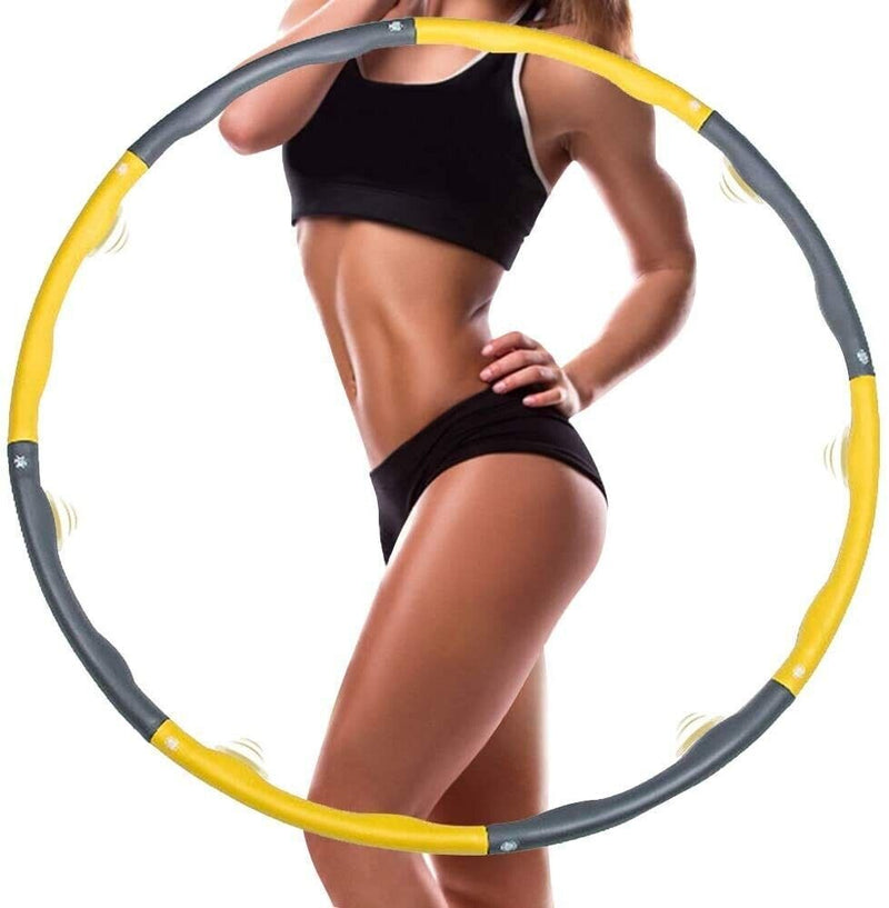 Five Hula Hoop for Adults Fitness 8 Section Detachable Weighted Design BLUE