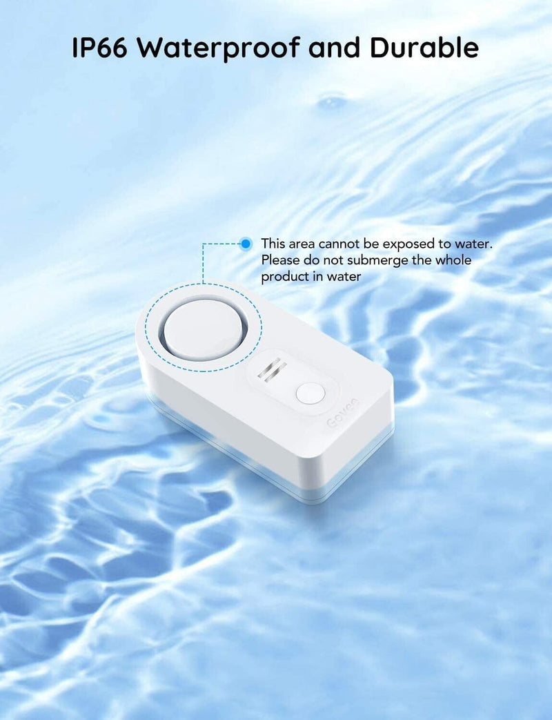 Govee Water Detector w/ RF WI-Fi Gateway 3 Pack White - Open Box