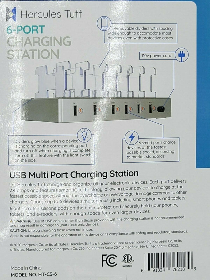 3 Hercules Tuff 6 Port Charging Station DOK06W - NEW & SEALED! SHIPS FREE!