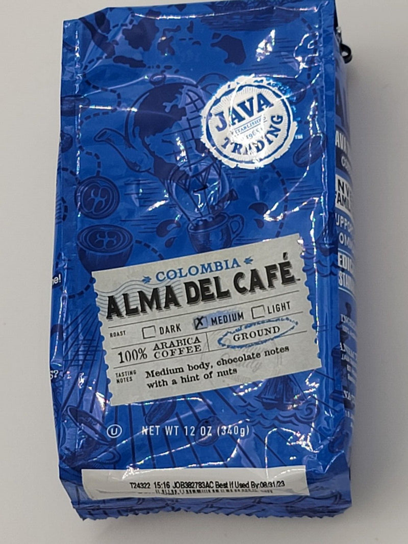 Columbian Alma Del Cafe Coffee  Arabica Beans, Ground medium Body 6 Bags x 12 oz