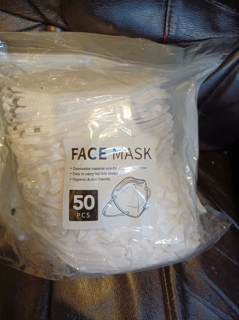 100 Pcs White Protective Face Masks 50 Children plus 50 unopened adult