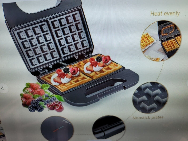 2 Tutin  Mini Waffle Makers  9" x 9"