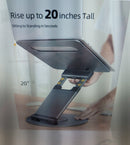 Nulaxy Telescopic 360 Rotating Laptop Stand for Desk Adjustable Height A-Gray