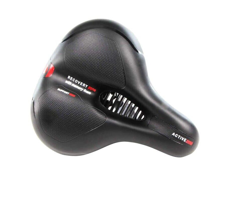 RECOVERY ZONE BICYCLE SEAT WITH MEMORY FOAM.  10" L X 8" W