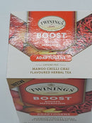 6 Twinings Boost Adaptogens Herbal Chilli Chai Flavored Tea, 18 Tea Bags x 6