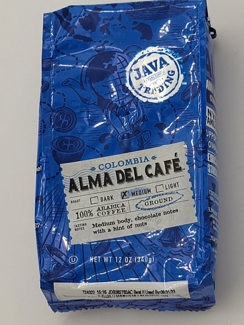 Columbian Alma Del Cafe Coffee  Arabica Beans, Ground medium Body 6 Bags x 12 oz