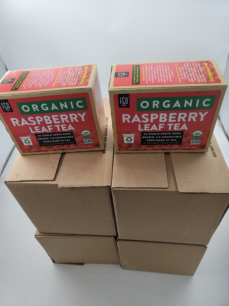 4 Cases (16 Boxes X 24 pods ) Red Raspberry Leaf Herb -Organic -Cut and Sifted