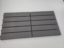Cloveholm Patio Deck Tiles, Four Slat Plastic Outdoor Flooring, 9 Pcs One, Grey