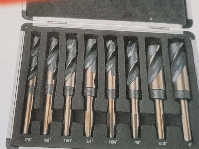 8 pc Jumbo Silver and deming Industrial Cobalt drill bit set