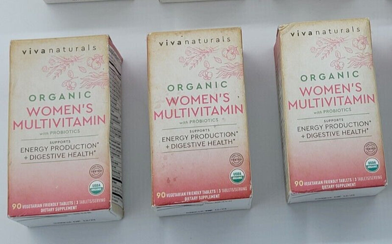 3 Organic Women Multivitamin Iron Energy Digestive Balance Immunity Probiotics