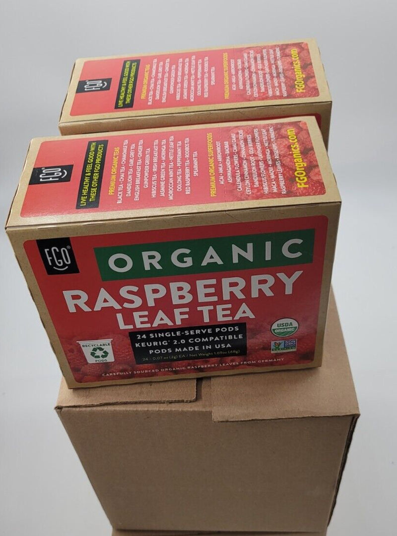 1 Cases (4 Boxes X 24 pods ) Red Raspberry Leaf Herb -Organic -Cut and Sifted