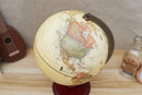 Annova Antique Globe 10" Diameter Metal Arc and Wood Base, Vintage Decorative