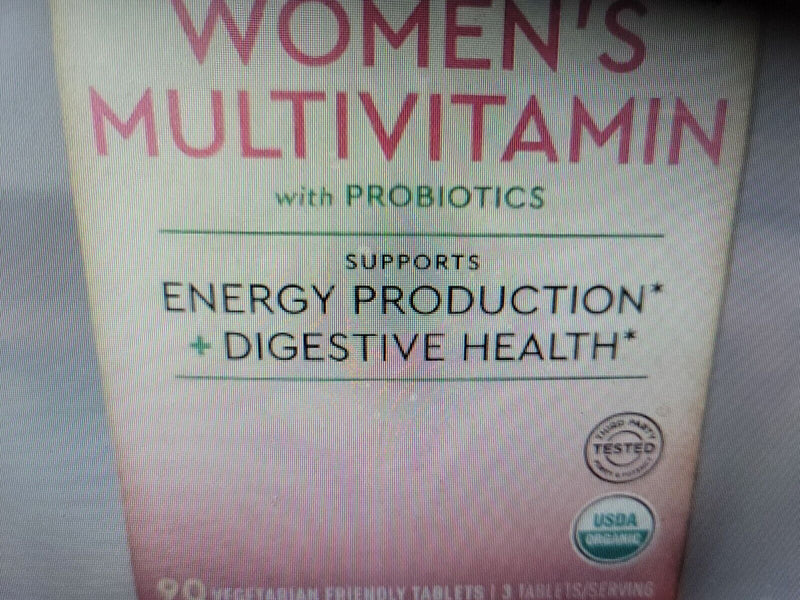 3 Organic Women Multivitamin Iron Energy Digestive Balance Immunity Probiotics