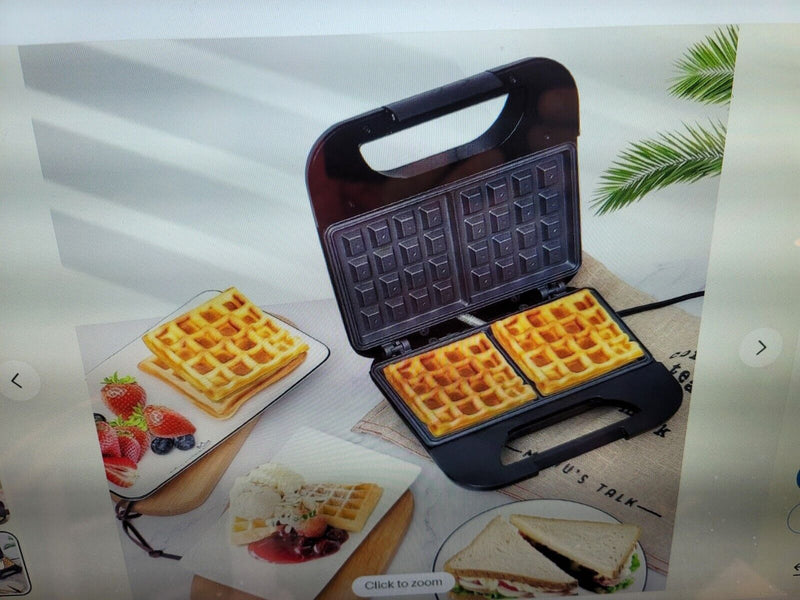 2 Tutin  Mini Waffle Makers  9" x 9"