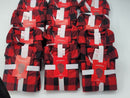 12 Sets Kids Pajamas Red & Black Buffalo Check Flannel Pajamas Set Size 6 Kids