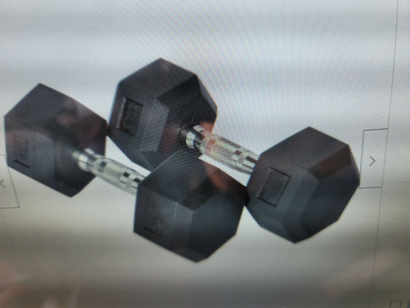 Two5/20/25/ lbs Rubber Coated Hex Dumbbell Hand Weight Set Hexagonal