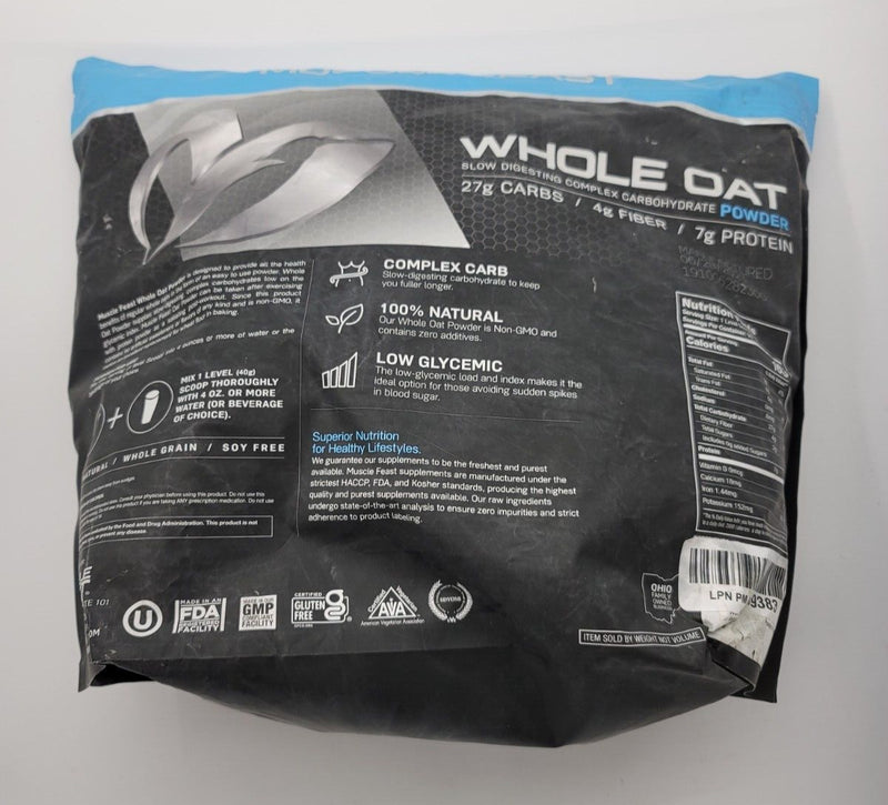 Muscle Feast Protein Powder Whole Oat Slow digesting complex carbohydrate 8Lbs